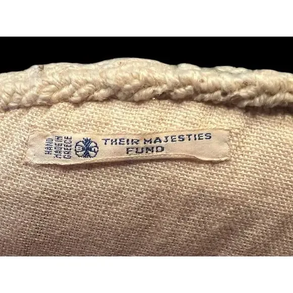 Vintage Wool Needlepoint Chair Cushions-Handmade Athens Greece-Set of 4 Pad-Boho